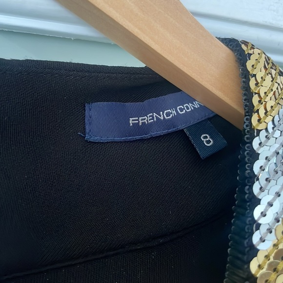 French Connection Black Sequin Mini Dress – Size 8 - Picture 4 of 9